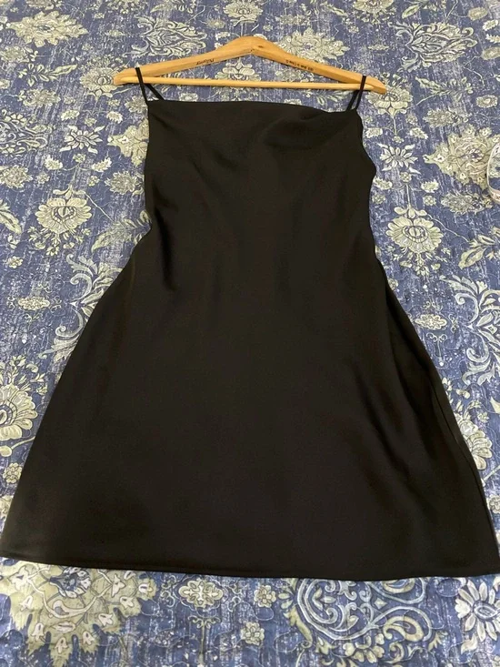 Urban Outfitters Black Cowl Neck Slip Mini Dress - Picture 9 of 14
